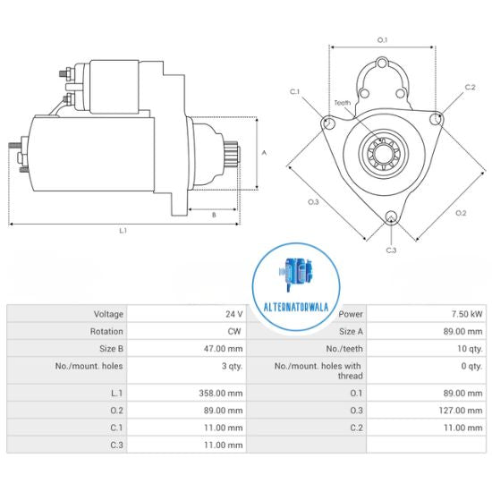 Starter Motor 24v 35MT STR-DEL1271S (ELECTROSTART)