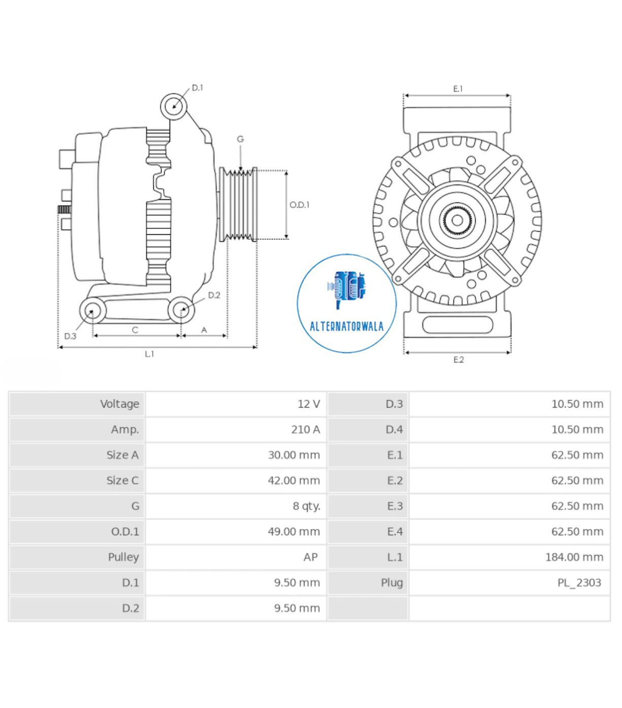 Alternator 12v BMW ALT-DEN6378 (AS POLAND)