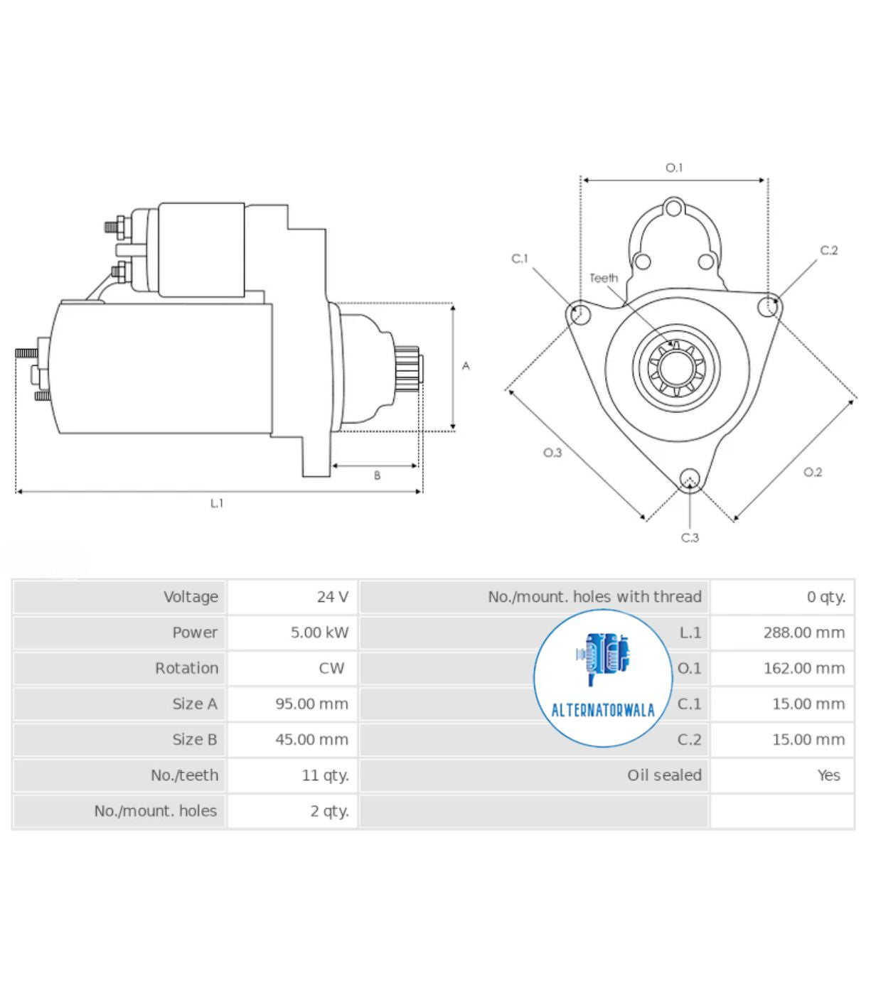 Starter 24v ZAXIS/ ISUZU STR-MIT5181 (ELECTROSTART)