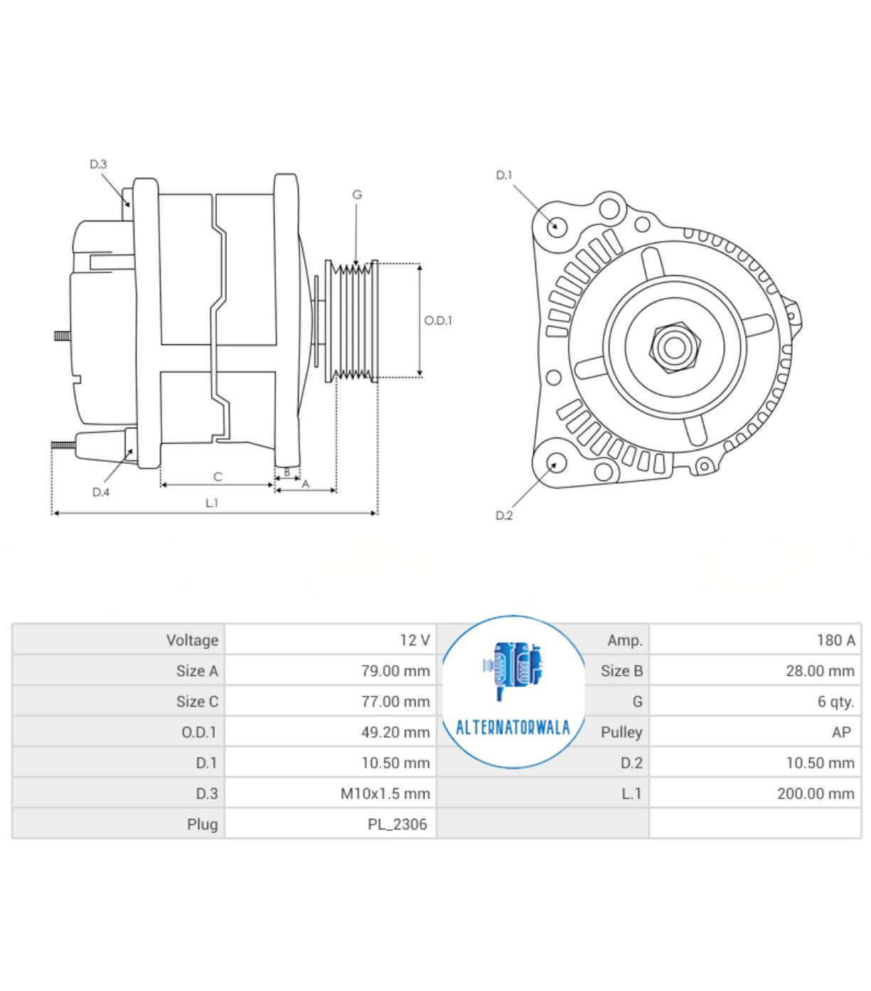 Alternator 12v BMW ALT-BO01016S (SEG)
