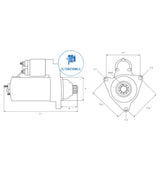 Starter Motor 12v VW / SKODA STR-VAL3037 (+LINE HOLLAND)