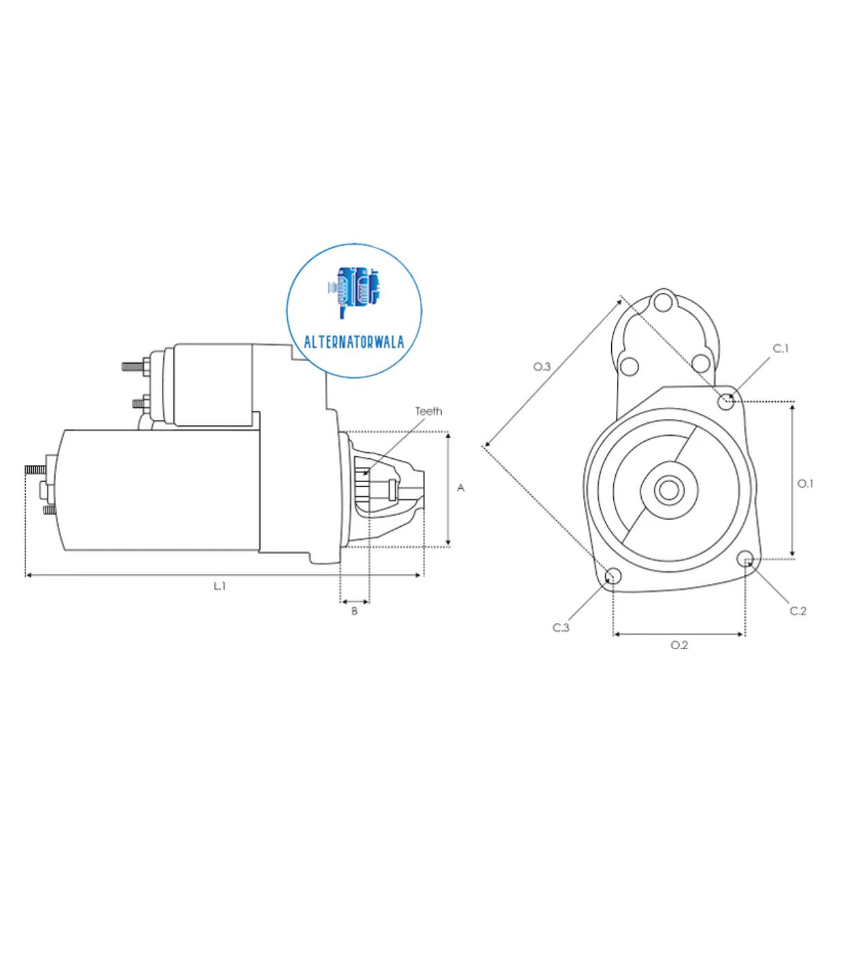 Starter 12v Mercedes Benz Str B0308 Line Holland Alternatorwala