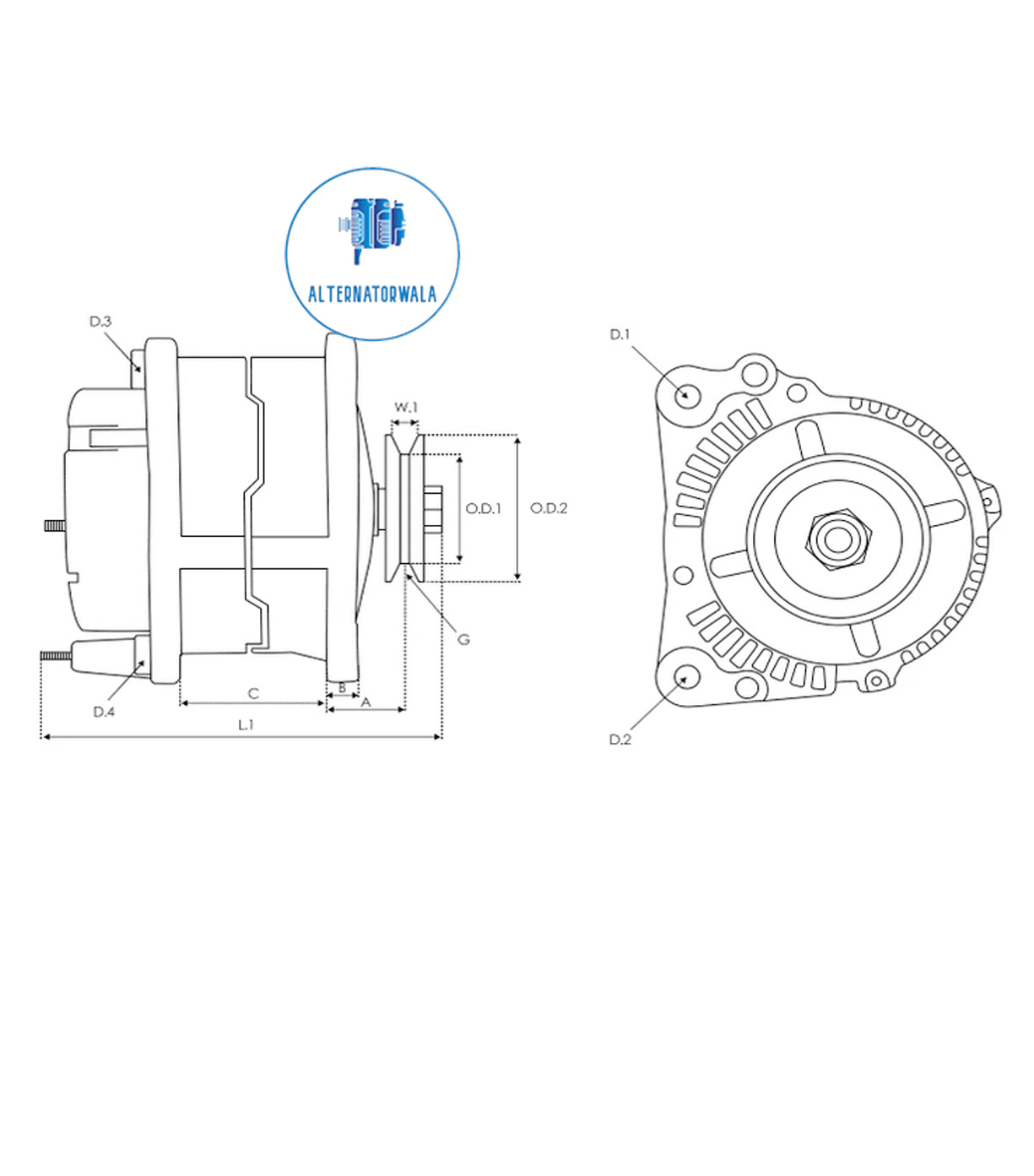 Alternator Nissan 12v ALT-MIT5042 (+LINE HOLLAND)