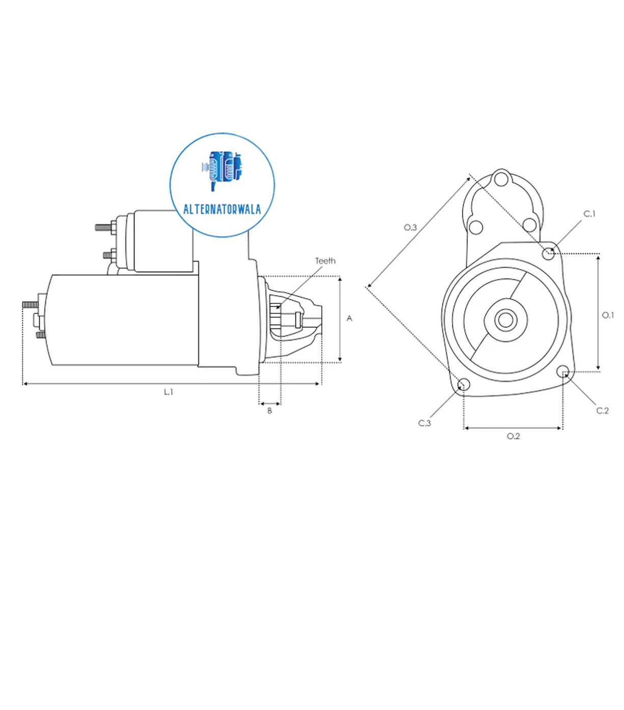 Starter AUDI 12v STR-B0397 (BOSCH)