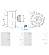 Alternator Mercedes 12v ALT-B0531S (SEG/ BOSCH)
