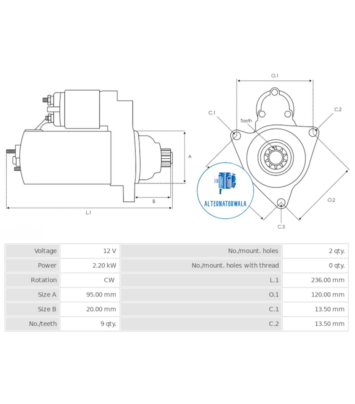 Starter 12v DENSO STR-DEN6216S