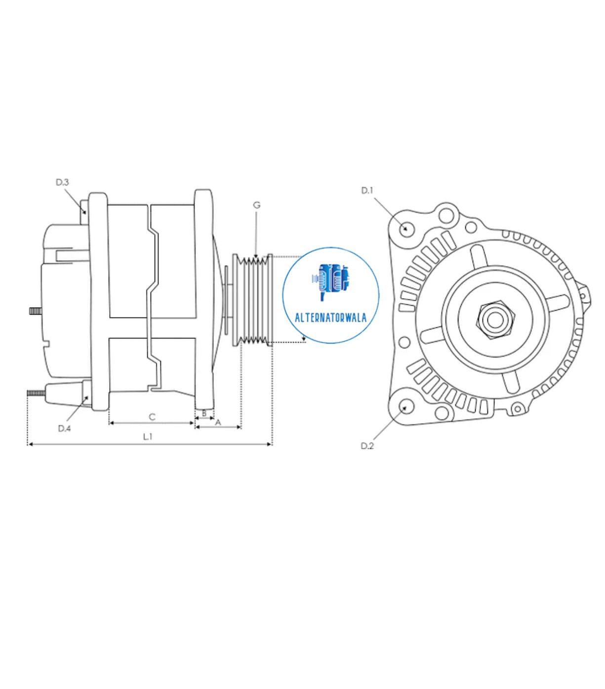 Alternator 12v BMW ALT-V3403S (+LINE HOLLAND)