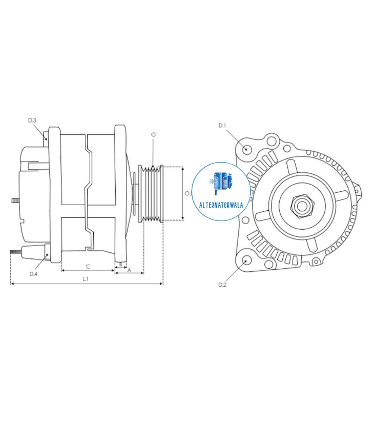 Alternator 12v VW / PORSCHE ALT-V3404S (+LINE HOLLAND)