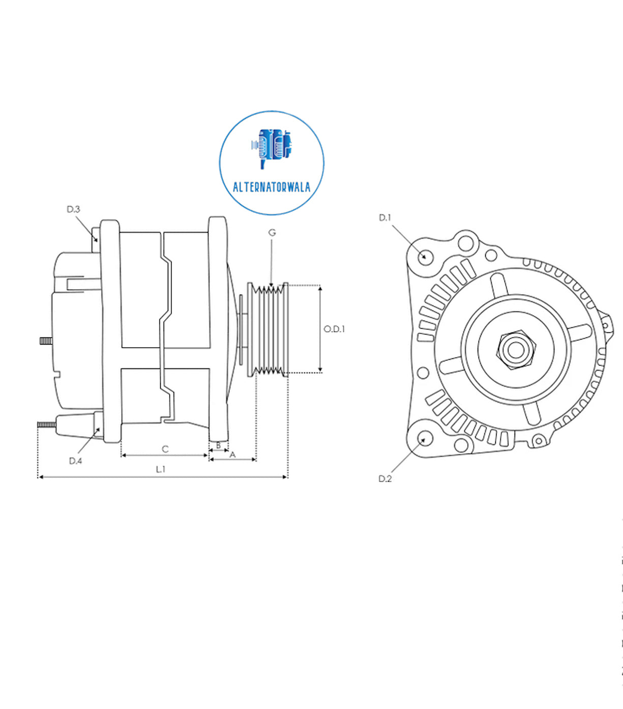 Alternator 12v Hyundai ALT-VA03150 (VALEO)