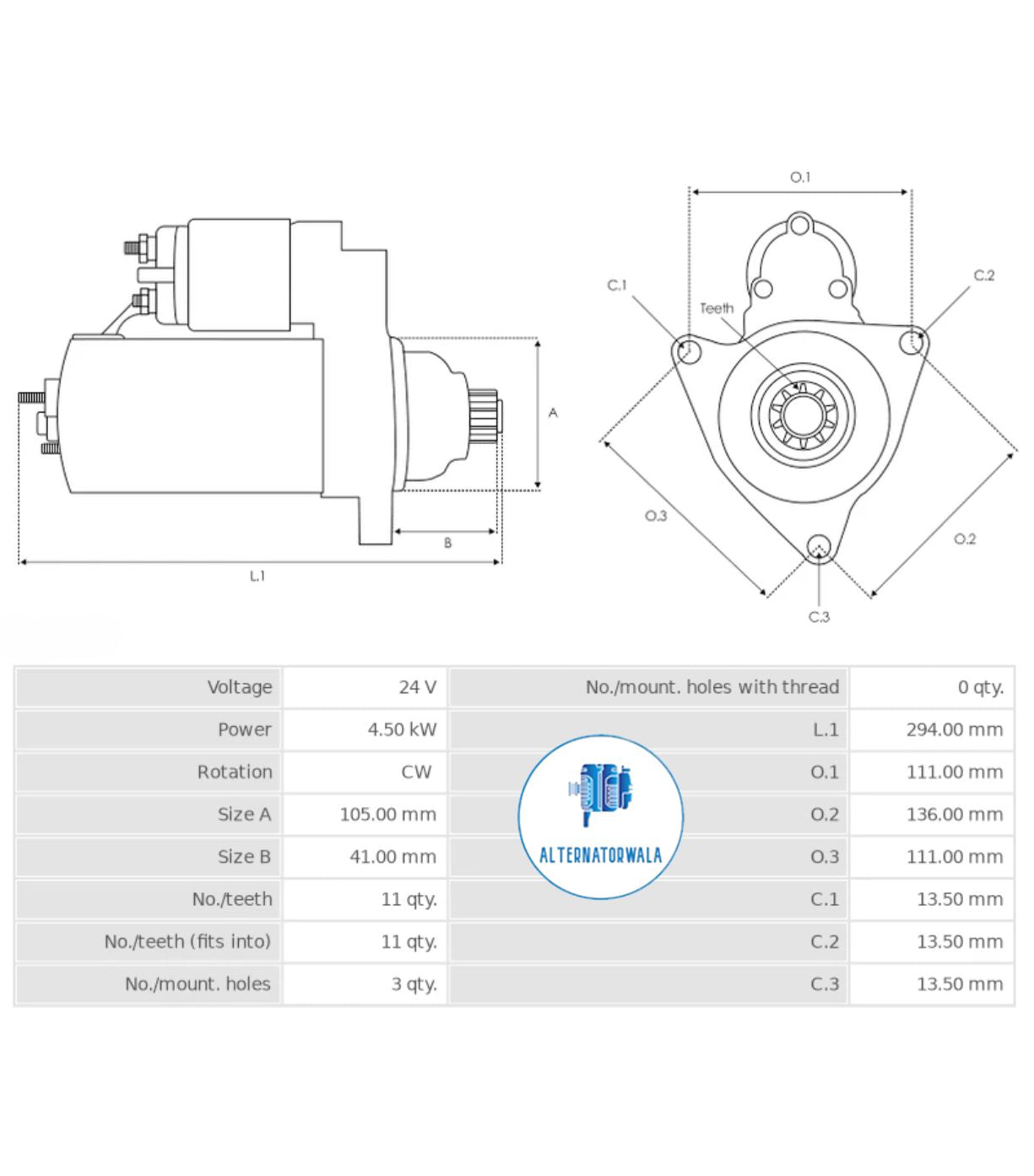 Starter 24v NIKKO Design STR-NIK9140 (ELECTROSTART)