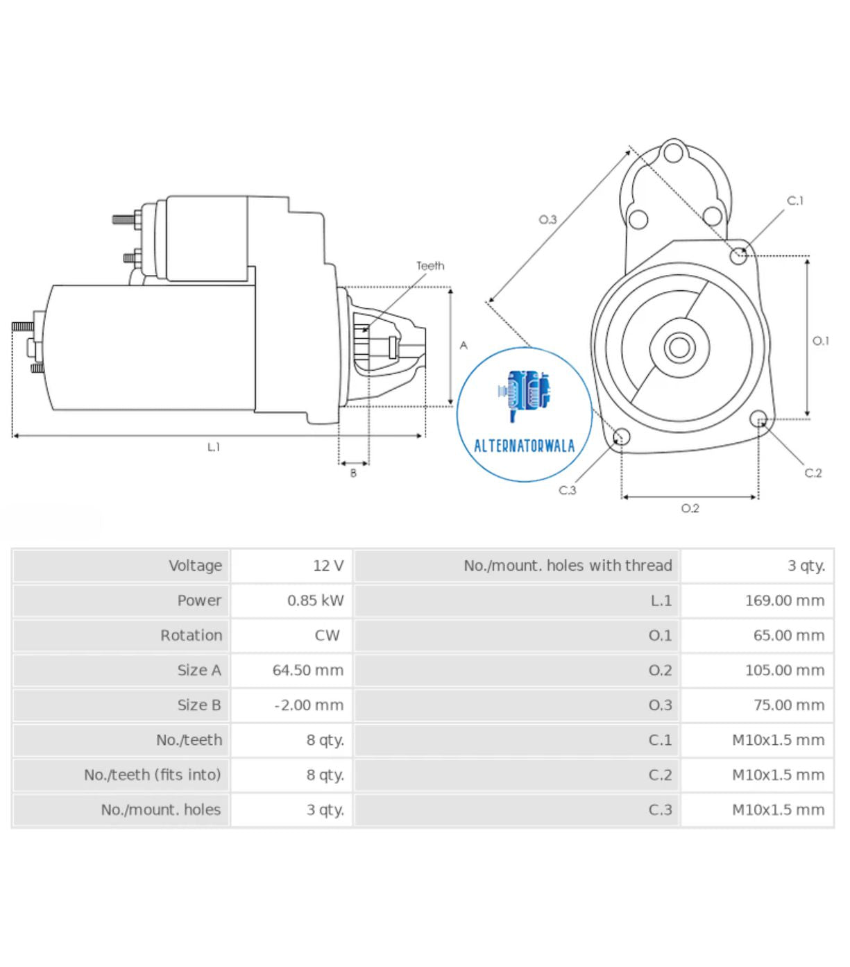 Starter Renault Petrol 12v STR-VA3012 (ELECTROSTART)