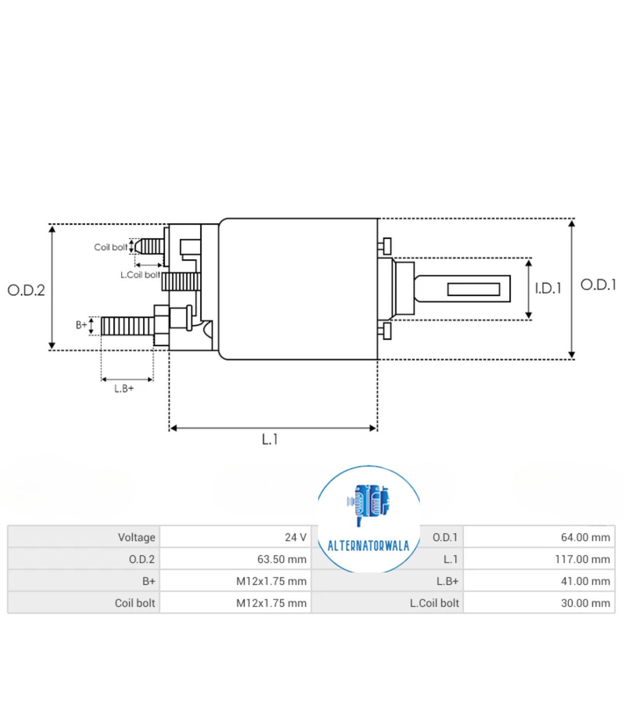 Solenoid 24v DELCO REMY TYPE SS-DEL1841 (ELECTROSTART)