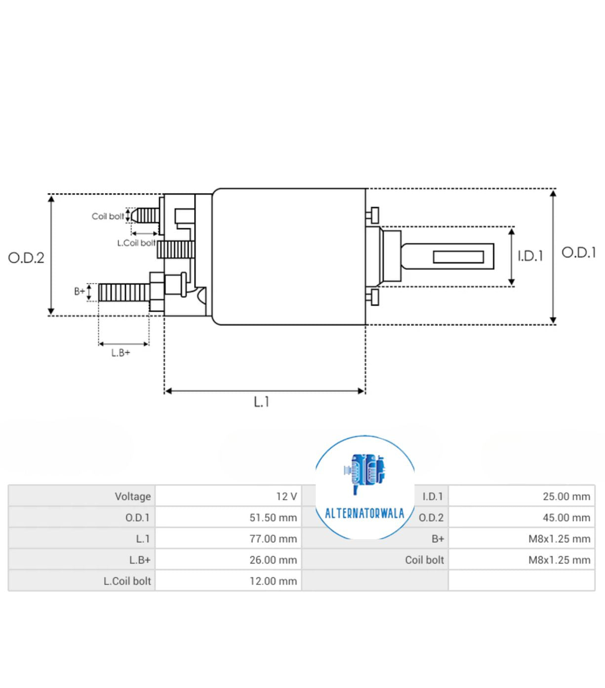 Solenoid Switch 12v MITSUBISHI type SS-MIT5240S (ELECTROSTART)