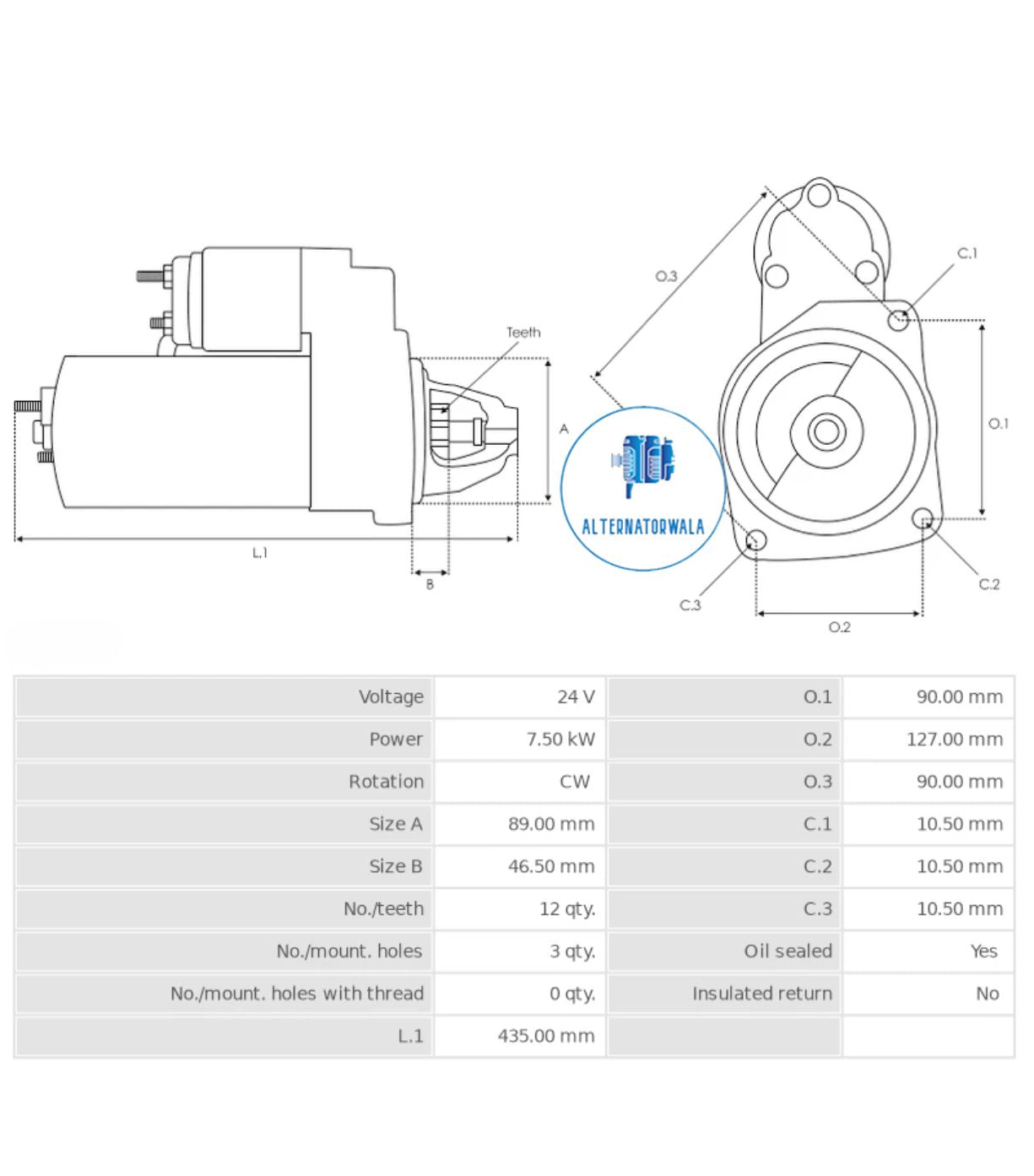 Starter 24v DELCO REMY 41MT STR-DEL1162 (D/R IMPORT)