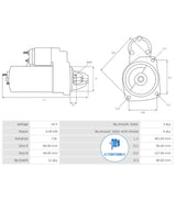 Starter Motor 24v LIEBHERR / VOLVO STR-BO0645S (ELECTROSTART)