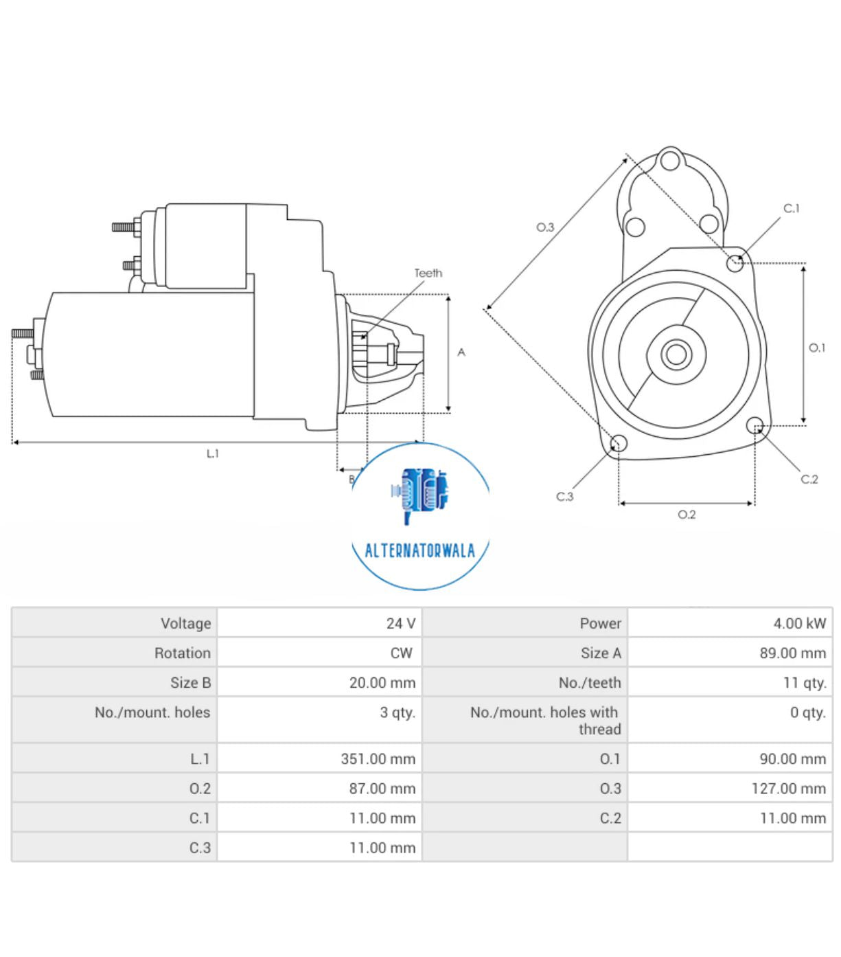 Starter Motor 24v JCB LETRIKA STR-IS9097 (ELECTROSTART)