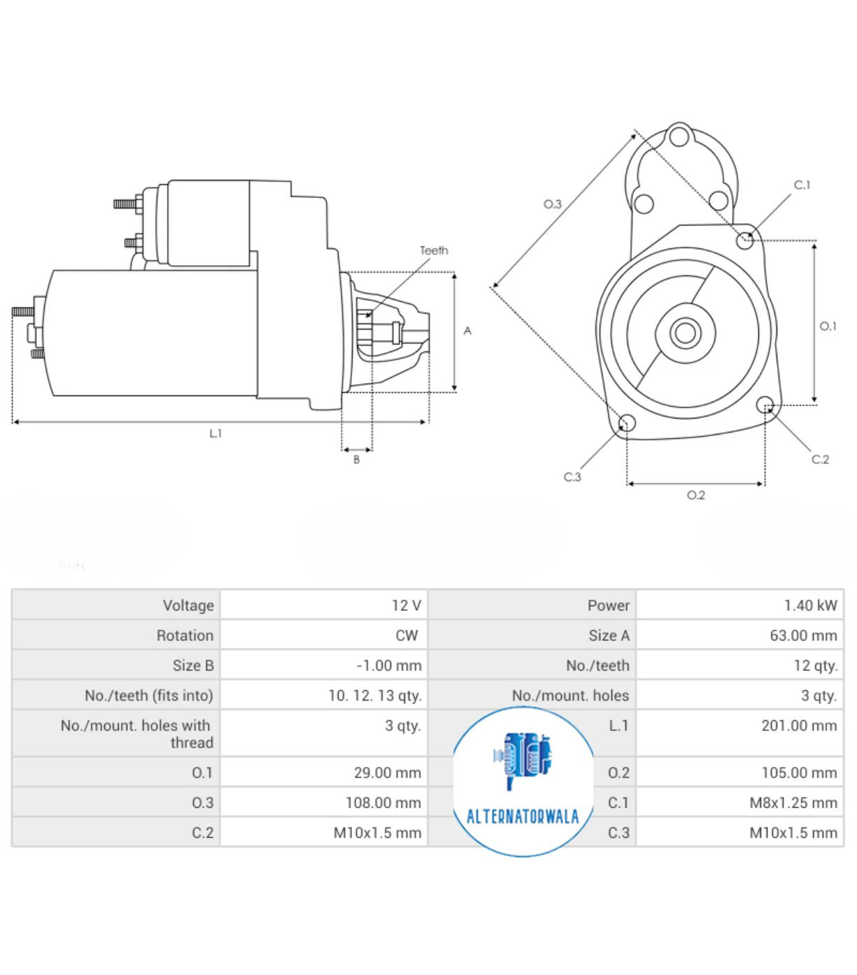 Starter 12v RENAULT / NISSAN STR-MIT5035 (ELECTROSTART)