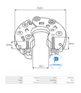 Alternator Rectifier RECT-MIT0175 (ELECTROSTART)