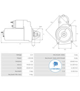 Starter 12v JCB STR-BO0188 (ELECTROSTART)