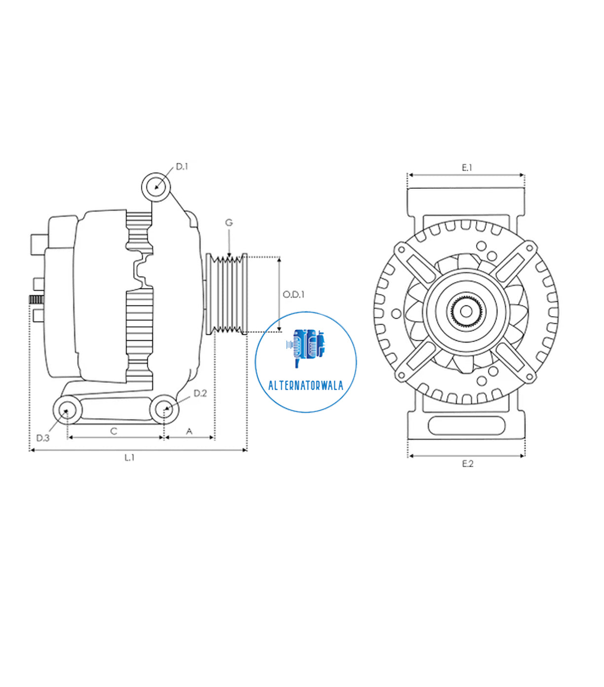 Alternator 12v MERCEDES BENZ ALT-B0505 (ELECTROSTART)