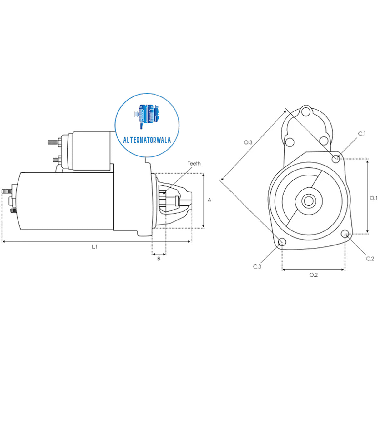 Starter Motor 12v MERCEDES BENZ STR-B0026 (+LINE HOLLAND)