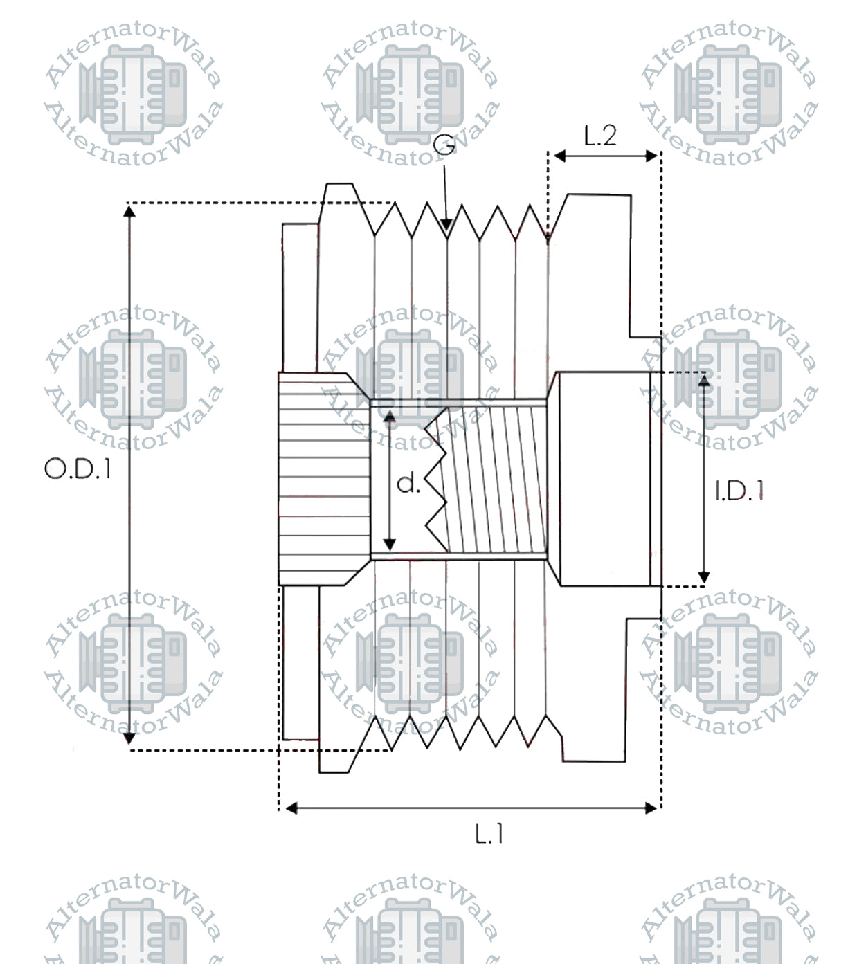 Alternator Pulley AFP-0002 (ELECTROSTART)