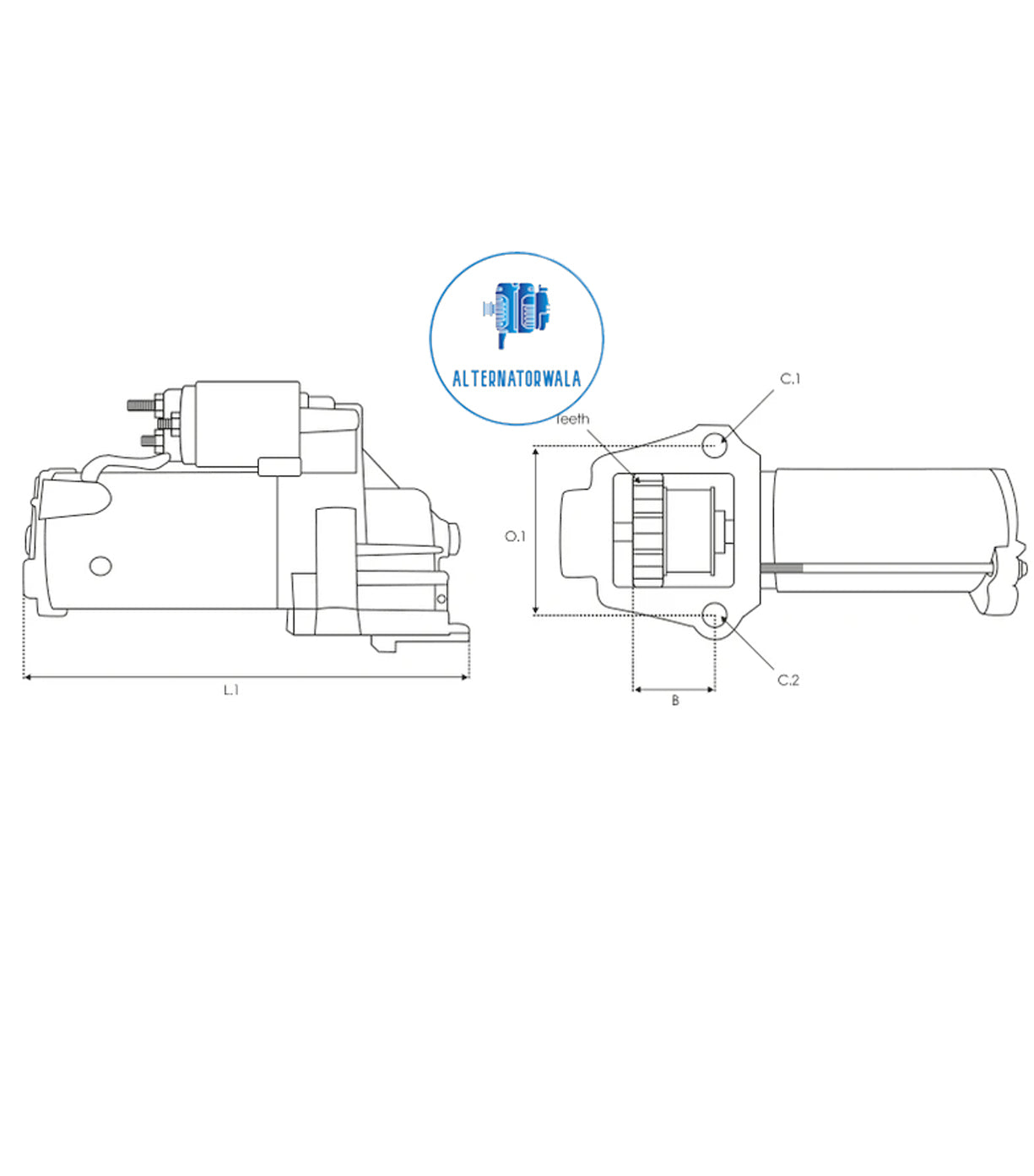 Starter Motor 12v JAGUAR STR-D6417S (+LINE HOLLAND)